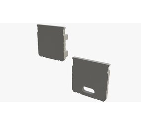 Start- og slutstykke til aluminiumsprofil 1000*16*12mm - dyb - grå