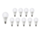 Multipakke 10 styk - E27 LED-lamper - Type A60 - 11,5W erstatter 75-100W - Valgfri lystemperatur