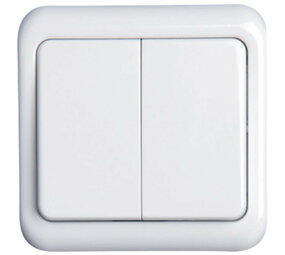 Aigostar Indbygget dobbelt to-vejs kontakt - hvid - firkantet - med dækramme