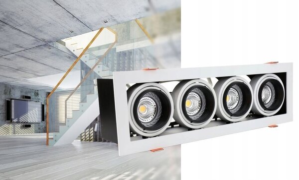 LED forsænket spotarmatur Modern Mini - Rektangulær med 4 GU10 tilslutninger LED forsænket spotarmatur Modern Mini - Rektangulær med 4 GU10 tilslutninger