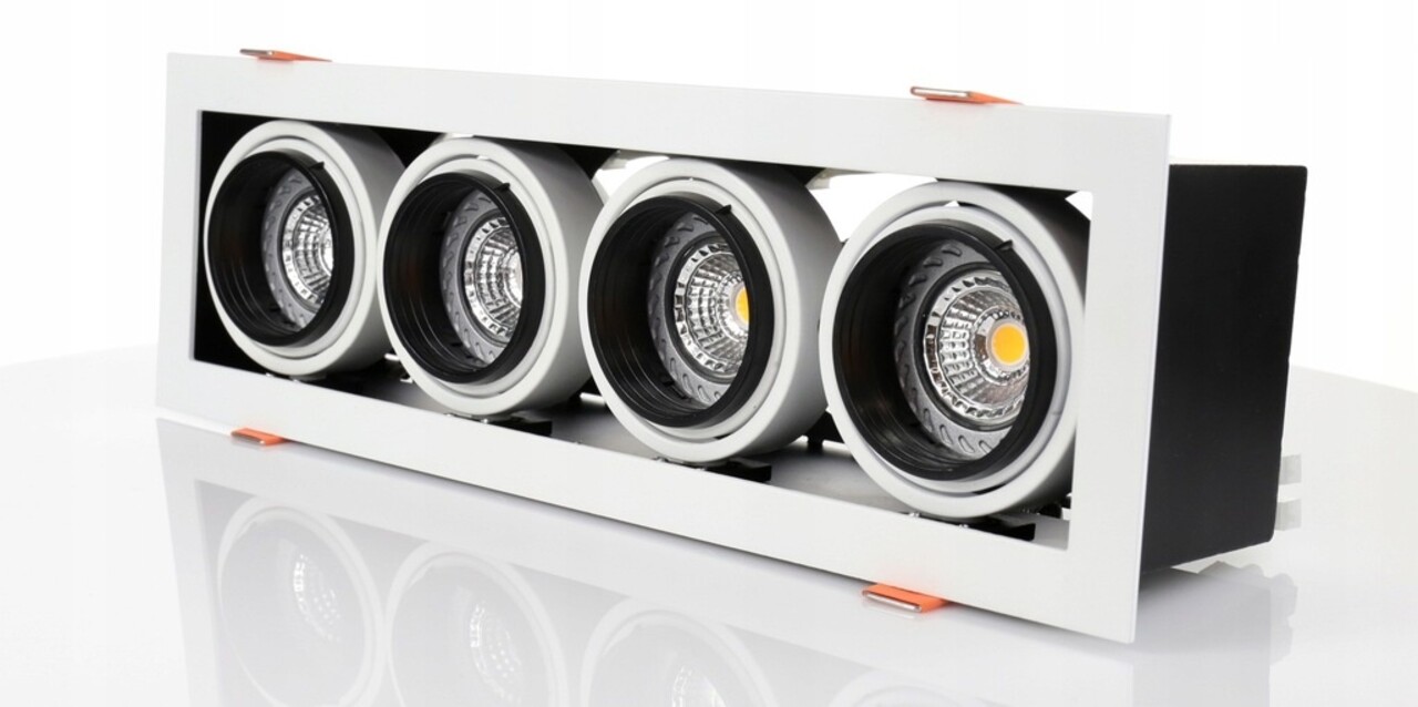 LED forsænket spotarmatur Modern Mini - Rektangulær med 4 GU10 tilslutninger LED forsænket spotarmatur Modern Mini - Rektangulær med 4 GU10 tilslutninger