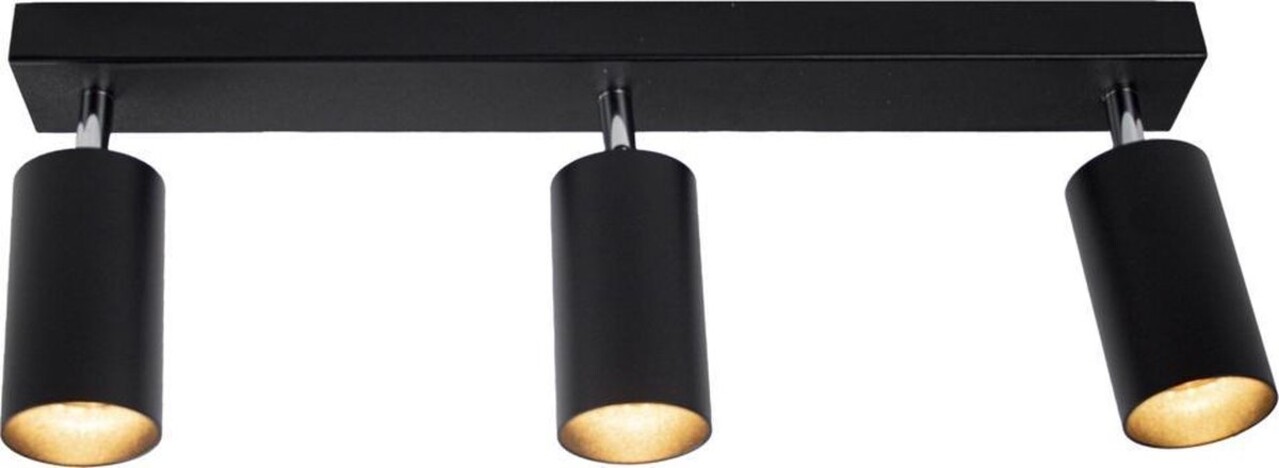 LED påbygningsspot sort - 3 justerbare spots - GU10-fatning