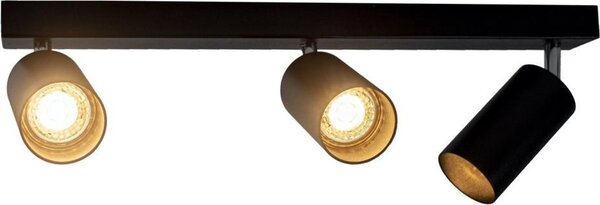 LED påbygningsspot sort - 3 justerbare spots - GU10-fatning