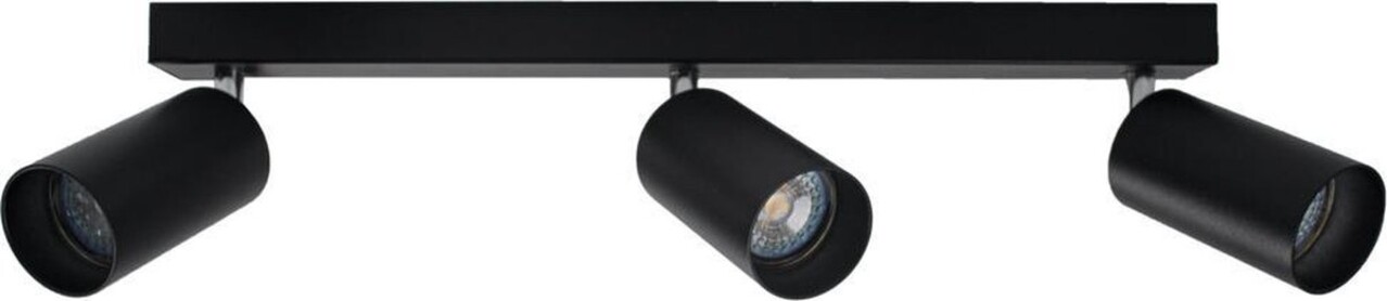 LED påbygningsspot sort - 3 justerbare spots - GU10-fatning