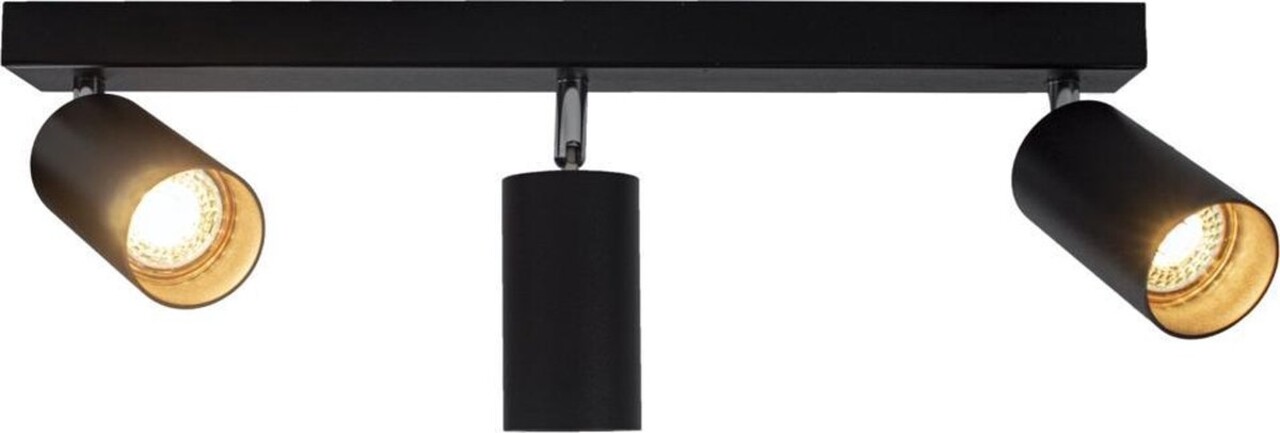 LED påbygningsspot sort - 3 justerbare spots - GU10-fatning