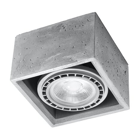 LED AR111 GU10  Loftsspot beton QUATRO - 1 Fatning