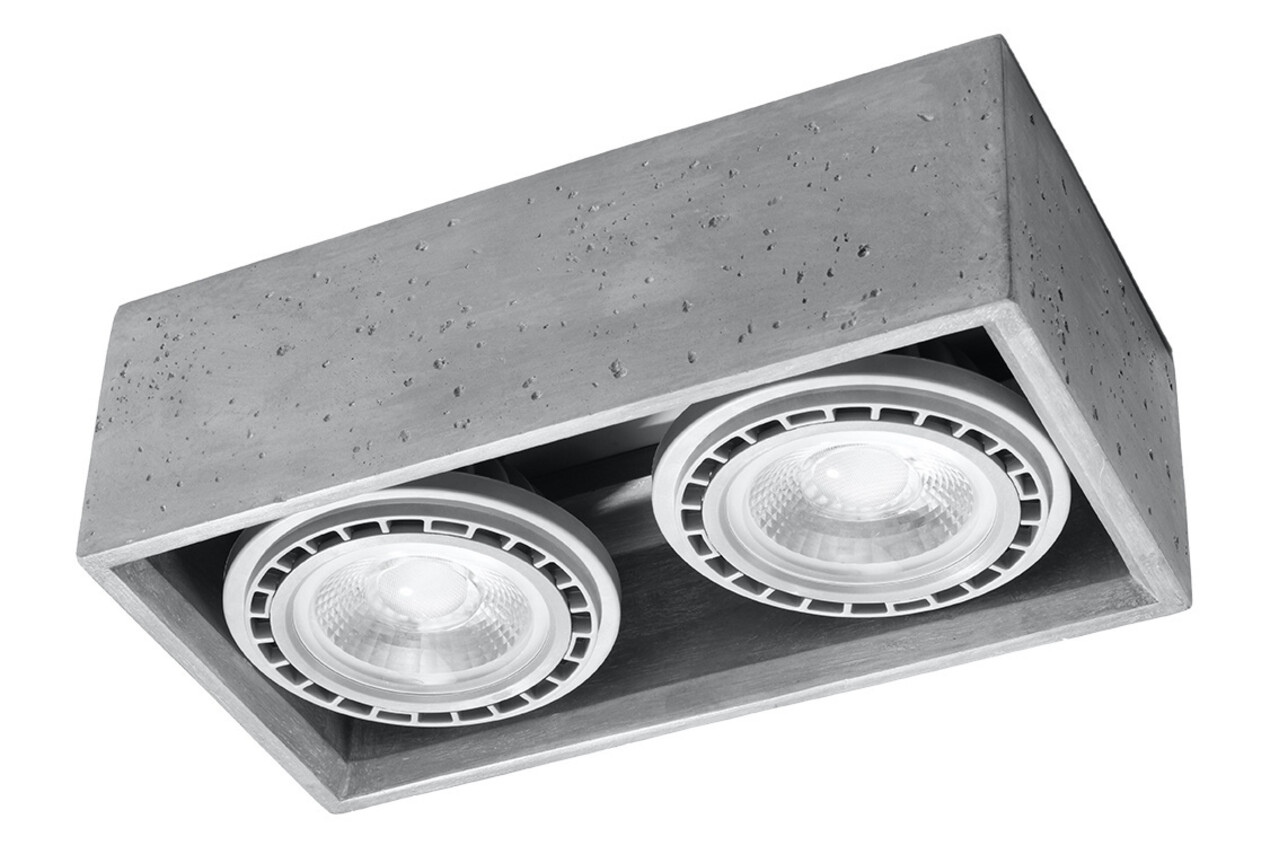 LED AR111 GU10  Loftsspot beton QUATRO 2 fatninger LED AR111 GU10  Loftsspot beton QUATRO 2 fatninger
