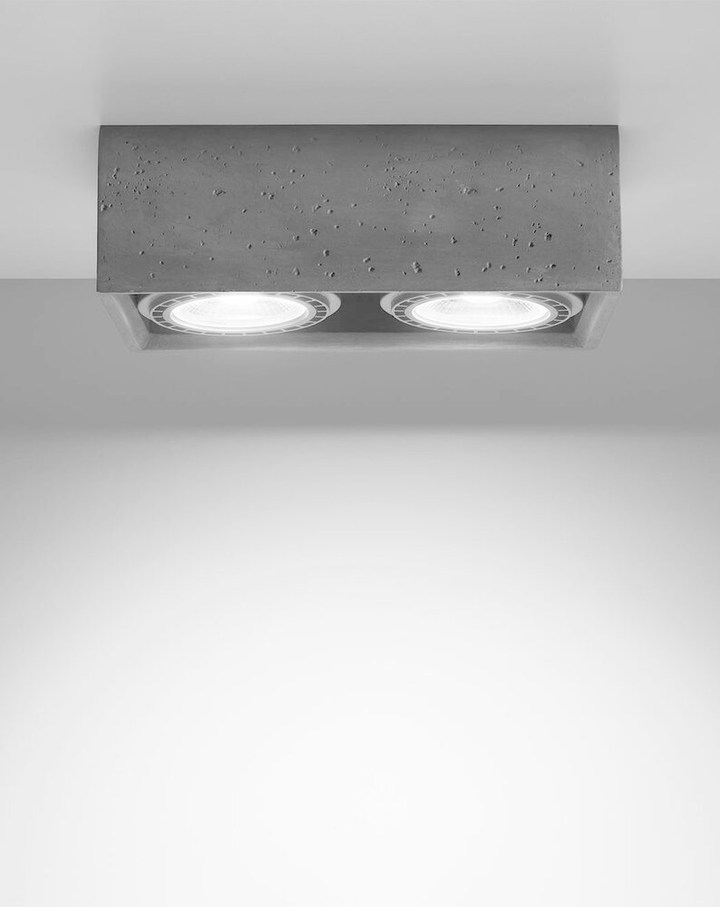 LED AR111 GU10  Loftsspot beton QUATRO 2 fatninger LED AR111 GU10  Loftsspot beton QUATRO 2 fatninger