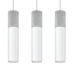LED hængelampe hvid beton BORGIO - 3 x GU10 Fatning