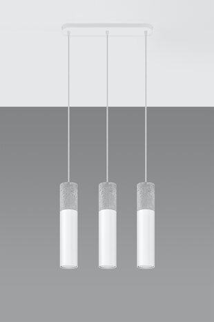 LED hængelampe hvid beton BORGIO - 3 x GU10 Fatning
