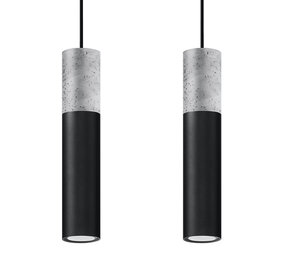 LED Hængelampe sort beton BORGIO - 2 x GU10 Fatning LED Hængelampe sort beton BORGIO - 2 x GU10 Fatning