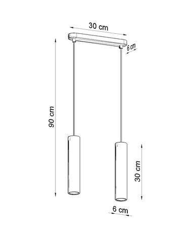 LED Pendel beton LUVO - 2 x GU10 Fatning