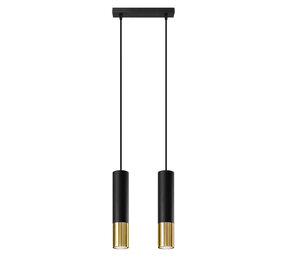 Sollux Lighting LED hængelampe sort guld LOOPEZ - 2 x GU10 Fatning Sollux Lighting LED hængelampe sort guld LOOPEZ - 2 x GU10 Fatning