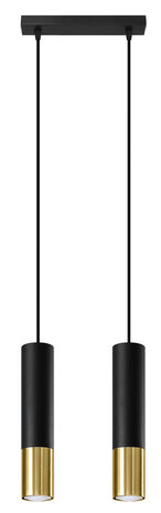 Sollux Lighting LED hængelampe sort guld LOOPEZ - 2 x GU10 Fatning Sollux Lighting LED hængelampe sort guld LOOPEZ - 2 x GU10 Fatning