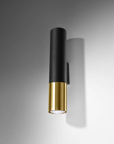 LED Væglampe sort guld PASTELO - 1 x GU10 Fatning LED Væglampe sort guld PASTELO - 1 x GU10 Fatning