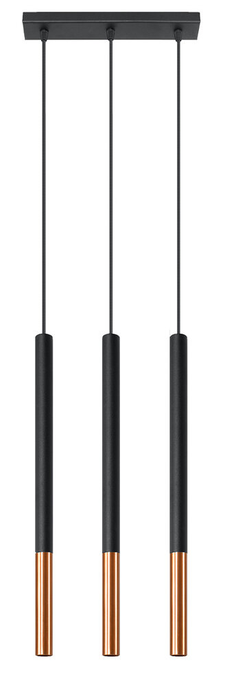 LED Hængelampe sort kobber MOZAICA - 3 x G9 Fatning