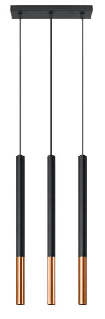 LED Hængelampe sort kobber MOZAICA - 3 x G9 Fatning