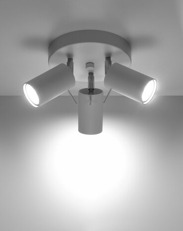 LED Loftsspot sort RING - 3 x GU10 Fatning