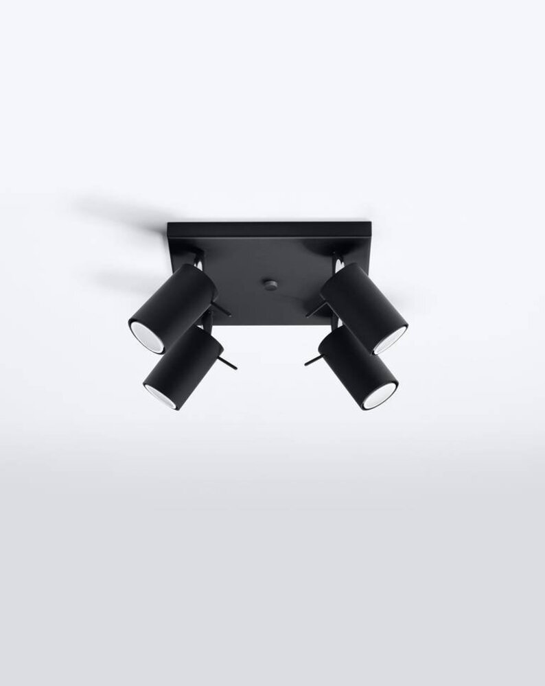 LED Loftsspot sort RING - 4 x GU10 Fatning LED Loftsspot sort RING - 4 x GU10 Fatning