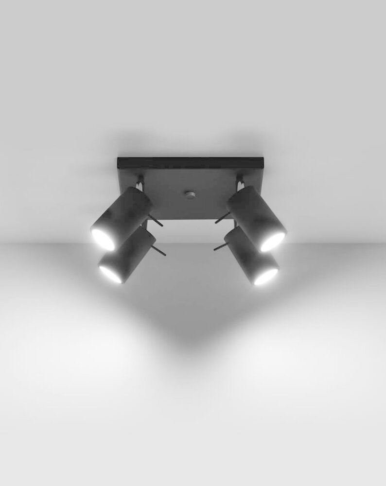 LED Loftsspot sort RING - 4 x GU10 Fatning LED Loftsspot sort RING - 4 x GU10 Fatning