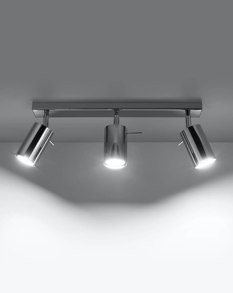 LED Loftsspot krom RING - 3 x GU10 Fatning