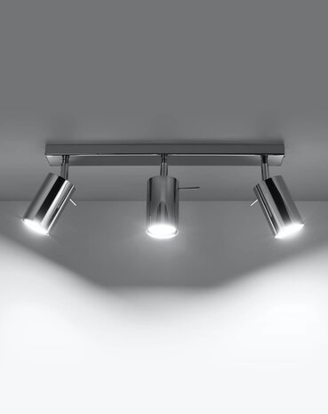 LED Loftsspot krom RING - 3 x GU10 Fatning