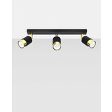 LED Loftsspot sort guld NERO - 3 x GU10 Fatning
