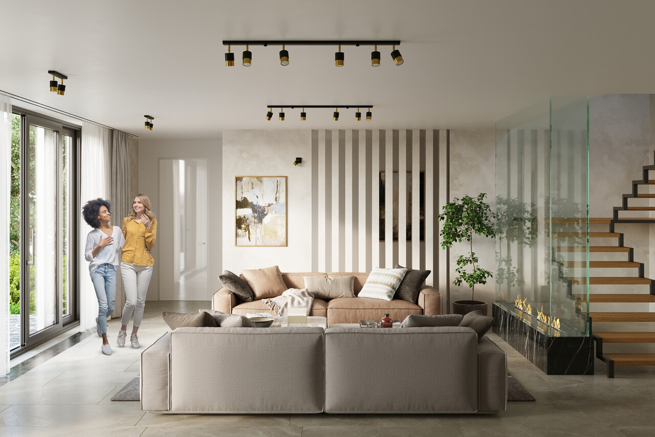 LED Loftsspot sort guld NERO - 6 x GU10 Fatning