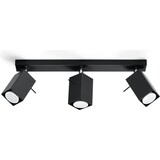 LED Loftsspot sort MERIDA - 3 x GU10 Fatning