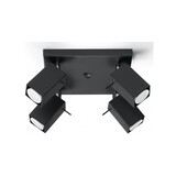 LED Loftsspot sort MERIDA - 4 x GU10 Fatning