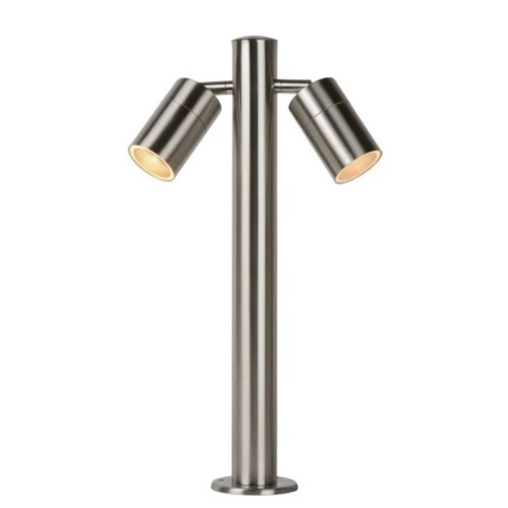 LED Havelampe udendørs - Ø 6,3 cm - GU10 - 2x5W 2700K - IP44 - Mat krom ...