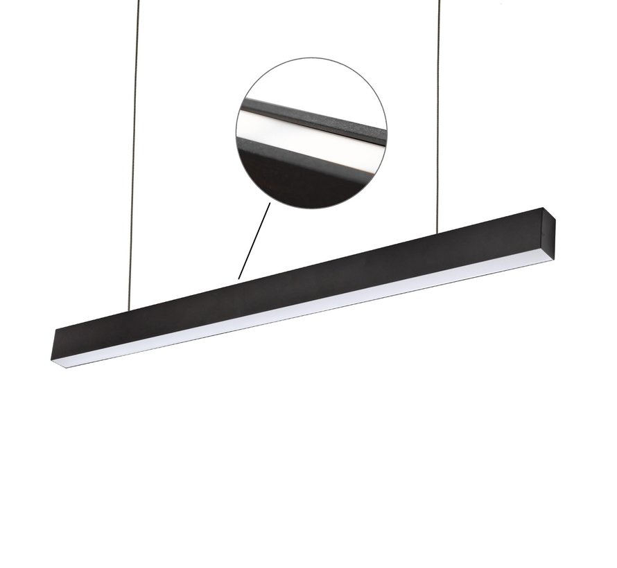 LED hængende lampe sort - 4000K klart hvidt lys - 72W - op og ned lys - 168 cm lang