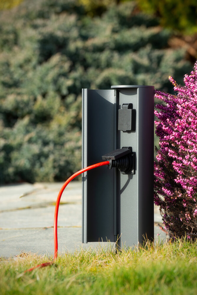 Udendørs stikkontakt -søjle - stikkontakter med jordet Type F - EUR/RUS -standard - 10 cm - IP44 Anthracite Udendørs stikkontakt -søjle - stikkontakter med jordet Type F - EUR/RUS -standard - 10 cm - IP44 Anthracite