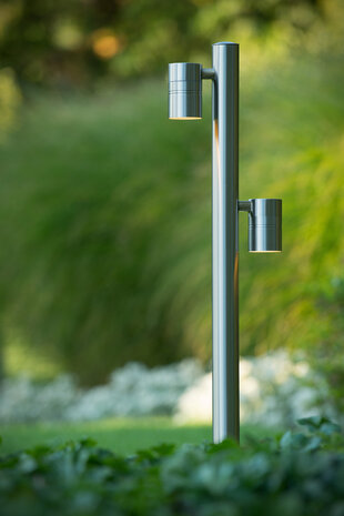 LED SOKKELLAMP UDEN - GU10 - 2X5W 2700K - IP44 - Matt Chrome