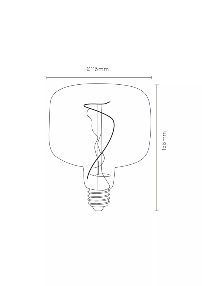 LED-glødelampe dæmpbar - E27 G118 4W - 2700K Varm hvid LED-glødelampe dæmpbar - E27 G118 4W - 2700K Varm hvid