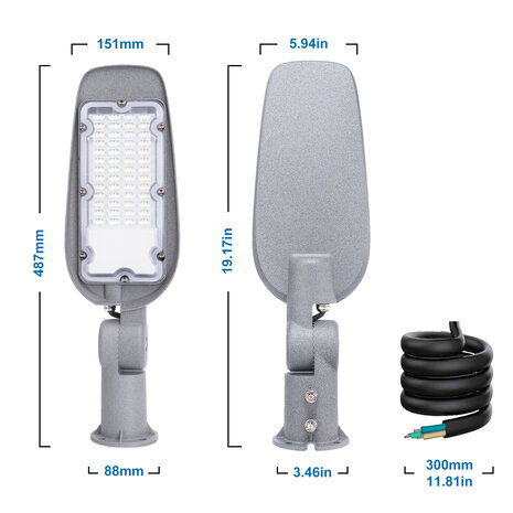 Aigostar UDSALG! LED gadelampe IP65 - 50W 5000 Lumen - 6500K Kold hvid - 3 års garanti Aigostar UDSALG! LED gadelampe IP65 - 50W 5000 Lumen - 6500K Kold hvid - 3 års garanti