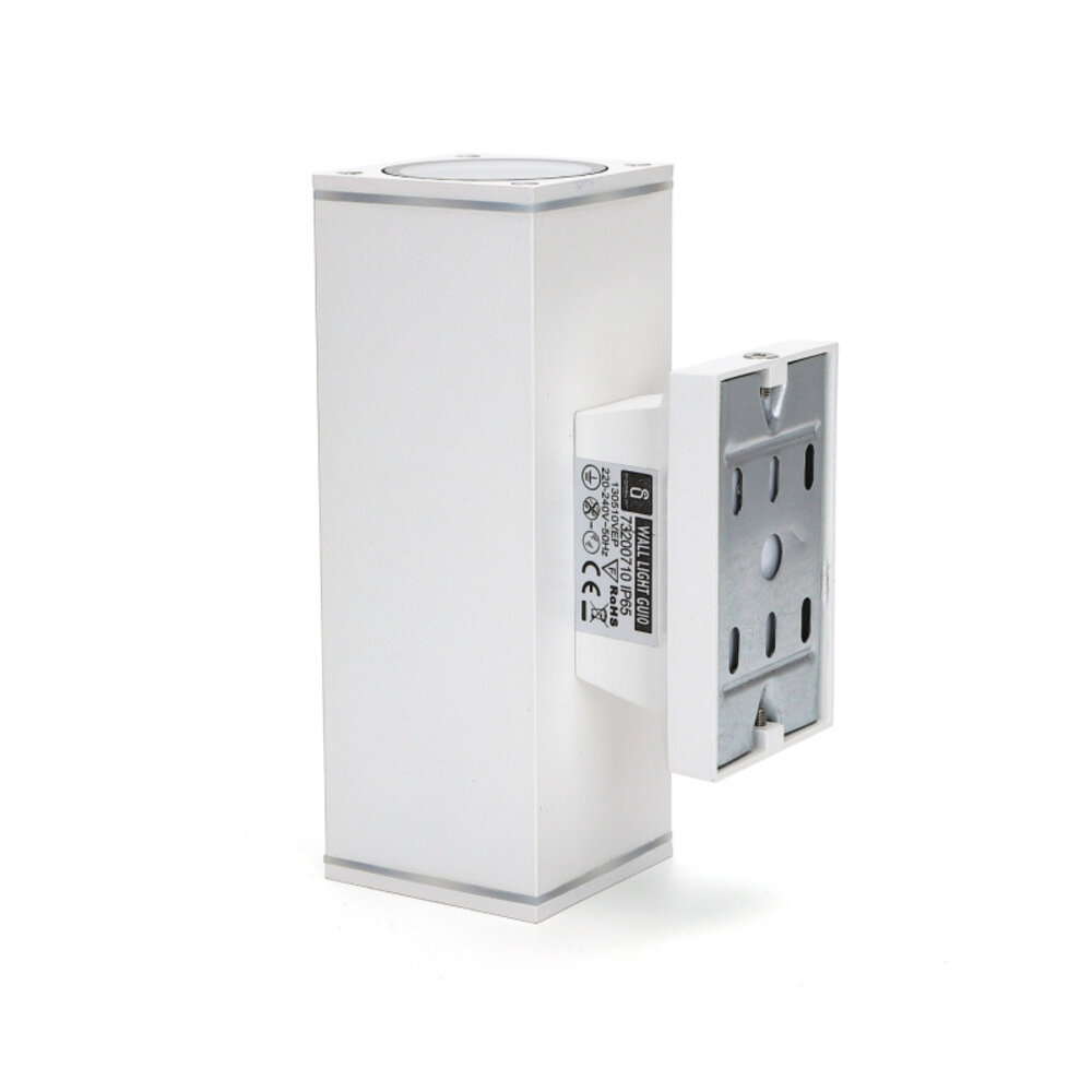 Aigostar LED GU10 firkantet væglampe hvid IP65 Dobbelt til 2 LED GU10 spots