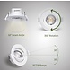 LED forsænket spot - 7W erstatter 41W - hulstørrelse ø75-80mm - valgfri lystemperatur - kan vippes LED forsænket spot - 7W erstatter 41W - hulstørrelse ø75-80mm - valgfri lystemperatur - kan vippes
