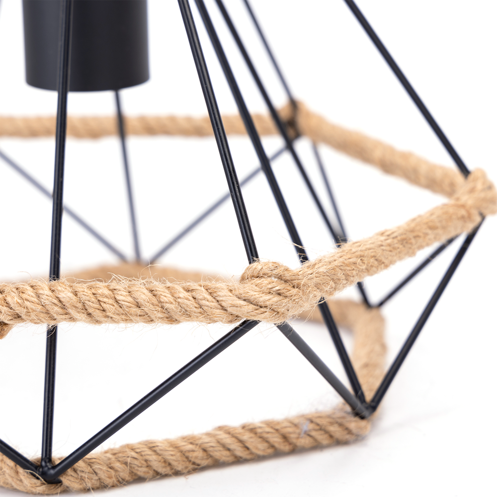 Aigostar LED Hængelampe retro sort - E27 fatning - 110cm høj - Ekskl. lyskilde