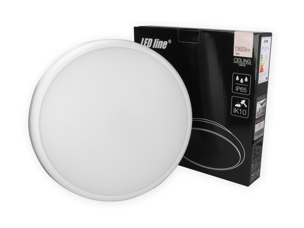 LED Line Loftslampe LED Lunar - med bevægelses sensor- IP65 Vandtæt - 16W erstatter 130W - Neutralt hvidt lys 4000K