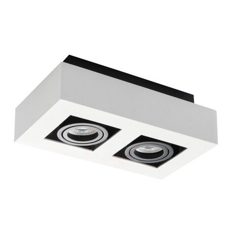 LED Loftsspot hvid sort - 2x GU10 armatur LED Loftsspot hvid sort - 2x GU10 armatur