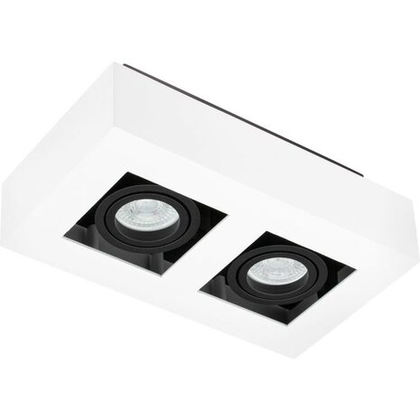 LED Loftsspot hvid sort - 2x GU10 armatur LED Loftsspot hvid sort - 2x GU10 armatur