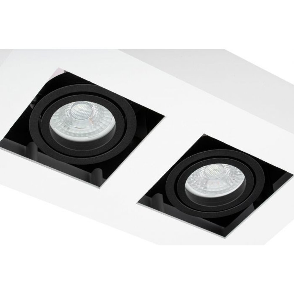 LED Loftsspot hvid sort - 2x GU10 armatur LED Loftsspot hvid sort - 2x GU10 armatur