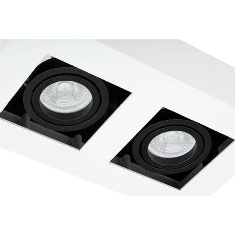 LED Loftsspot hvid sort - 2x GU10 armatur LED Loftsspot hvid sort - 2x GU10 armatur