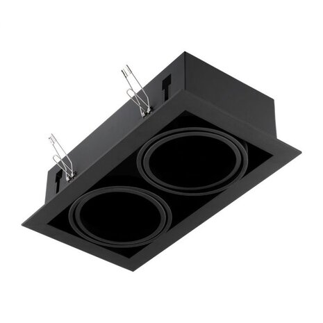 LED AR111 GU10  indbygningsspot sort - Dobbelt
