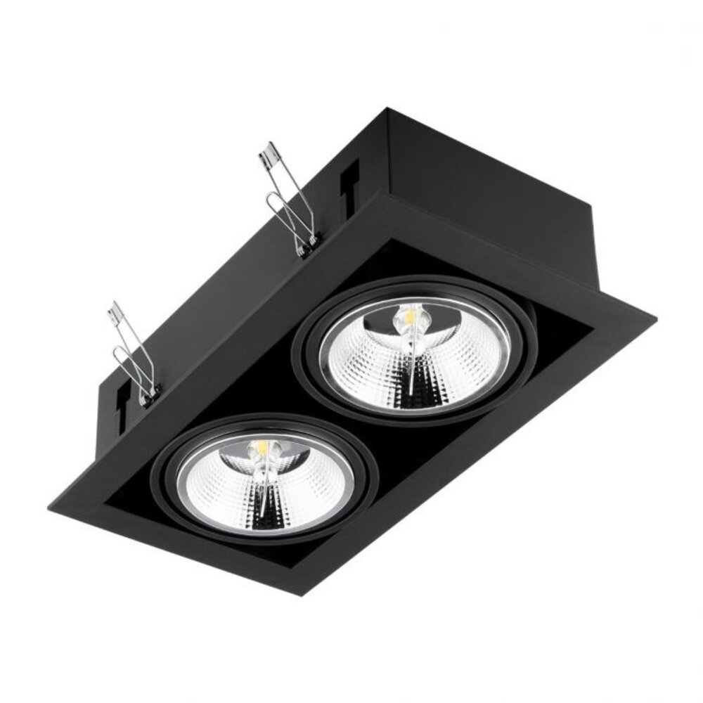 LED AR111 GU10  indbygningsspot sort - Dobbelt