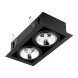 LED AR111 GU10  indbygningsspot sort - Dobbelt