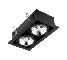 LED AR111 GU10  indbygningsspot sort - Dobbelt