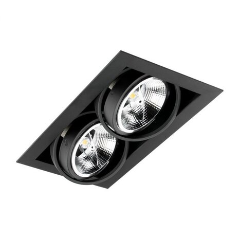 LED AR111 GU10  indbygningsspot sort - Dobbelt