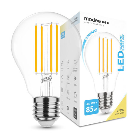 Modee Lighting Multipakke 10 stk - LED glødelampe dæmpbar - E27 A60 10W - 2700K Modee Lighting Multipakke 10 stk - LED glødelampe dæmpbar - E27 A60 10W - 2700K